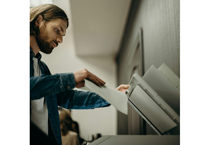 A man trying to print